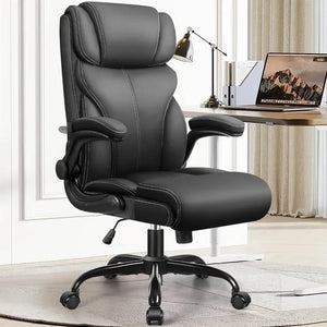 Ergonomic Big & Tall Office Chair, High Back with Adjustable Flip-Up Armrests