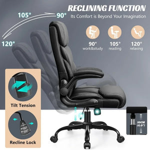 Ergonomic Big & Tall Office Chair, High Back with Adjustable Flip-Up Armrests