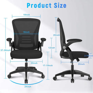 Adjustable Mid-Back Mesh Office Chair - Breathable Design for Home/Study