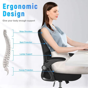 Adjustable Mid-Back Mesh Office Chair - Breathable Design for Home/Study