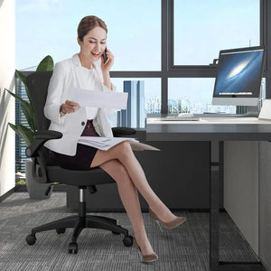 Adjustable Mid-Back Mesh Office Chair - Breathable Design for Home/Study