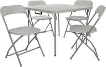 Load image into Gallery viewer, Light Office Furniture - 5-Piece Folding Square Table and Chair Set