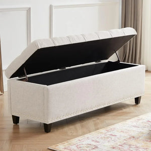 Spacious 50.8" Storage Ottoman Bench, Multipurpose Bedroom Storage Solution