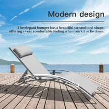 Load image into Gallery viewer, &quot;Outdoor Chaise Lounge Chairs Set - 5 Adjustable Positions, 2 Pool Chairs &amp; Side Table