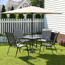 Load image into Gallery viewer, &quot;5-Piece Outdoor Dining Set: Patio Table with Textured Glass &amp; 4 Stackable Chairs