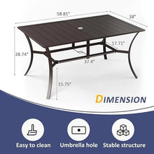 Load image into Gallery viewer, Garden Dining Table &amp; 6 Chairs Set - Square Metal Patio Table, Stackable Seating