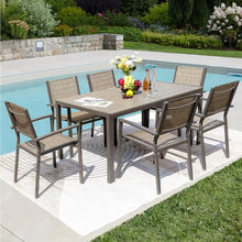 Load image into Gallery viewer, Outdoor Dining Set - 7 Pc Weather-Proof Table &amp; Chairs, Patio Furniture