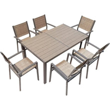 Load image into Gallery viewer, Outdoor Dining Set - 7 Pc Weather-Proof Table &amp; Chairs, Patio Furniture