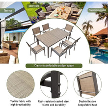 Load image into Gallery viewer, Outdoor Dining Set - 7 Pc Weather-Proof Table &amp; Chairs, Patio Furniture