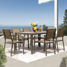 Load image into Gallery viewer, Outdoor Dining Set - 7 Pc Weather-Proof Table &amp; Chairs, Patio Furniture