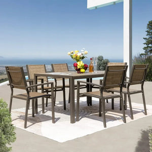 Outdoor Dining Set - 7 Pc Weather-Proof Table & Chairs, Patio Furniture