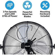 Load image into Gallery viewer, High Velocity Outdoor Wall Mounted Fan, 3 Speeds, Adjustable Tilt Head