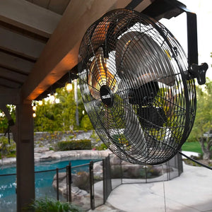 High Velocity Outdoor Wall Mounted Fan, 3 Speeds, Adjustable Tilt Head