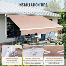 Load image into Gallery viewer, Durable 12&#39; x 10&#39; Outdoor Patio Retractable Awning/Sun Shade, Wear Resistant