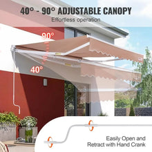 Load image into Gallery viewer, Durable 12&#39; x 10&#39; Outdoor Patio Retractable Awning/Sun Shade, Wear Resistant