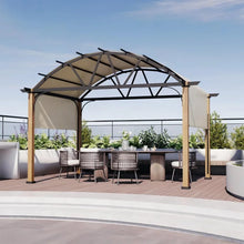 Load image into Gallery viewer, Outdoor Pergolas - Retractable Pergola Canopy, Wood-Like Aluminum Patio Shade