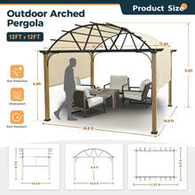 Load image into Gallery viewer, Outdoor Pergolas - Retractable Pergola Canopy, Wood-Like Aluminum Patio Shade