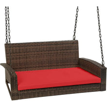 Load image into Gallery viewer, Comfortable Outdoor Hanging Porch Swing Bench - For Deck, Garden w/Cushions