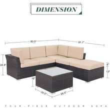 Load image into Gallery viewer, Outdoor Sofa Set with Cushions &amp; Tempered Glass Table - Patio Garden Furniture