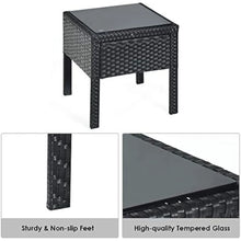 Load image into Gallery viewer, &quot;Stylish 3-Piece Outdoor Sofa Set with Cushioned Chairs &amp; End Table - Black