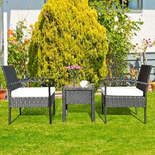 Load image into Gallery viewer, &quot;Stylish 3-Piece Outdoor Sofa Set with Cushioned Chairs &amp; End Table - Black