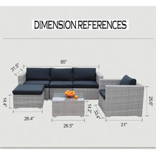 Load image into Gallery viewer, &quot;Modern PE Rattan Outdoor Sofa Set with Glass Coffee Table – Stylish Garden Sectional