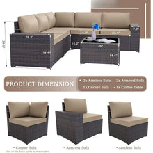 Load image into Gallery viewer, &quot;Outdoor Rattan Sofa Set with Thick Cushions &amp; Glass Coffee Table – Patio Furniture