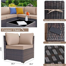 Load image into Gallery viewer, &quot;Outdoor Rattan Sofa Set with Thick Cushions &amp; Glass Coffee Table – Patio Furniture