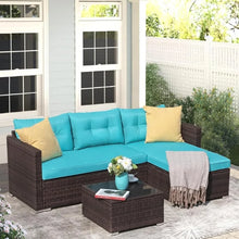 Load image into Gallery viewer, Wicker Furniture Sofa Set - Outdoor Garden Sofas, Tempered Glass Coffee Table