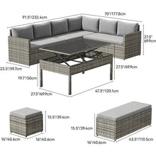 Load image into Gallery viewer, All-Weather Wicker Patio Sofa Set - 9 Pc w/ Dining Table, Ottoman &amp; Storage