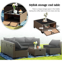 Load image into Gallery viewer, All-Weather 7-Piece Wicker Patio Sofa Set | Thickened Cushions, Glass Table