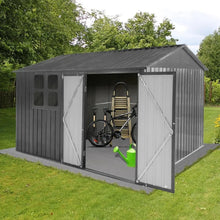 Load image into Gallery viewer, Outdoor Storage Shed - 10 X 8FT Metal Anti-Corrosion Tool House with Lockable Door, Shutter Vents