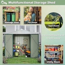 Load image into Gallery viewer, &quot;Secure 6x8 FT Metal Garden Shed – Lockable, Anti-Corrosion, Durable Outdoor Storage