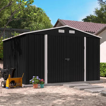 Load image into Gallery viewer, &quot;Durable 10x10FT Outdoor Storage Shed - Metal Galvanized Steel, Garden Storage