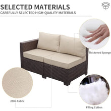 Load image into Gallery viewer, &quot;Outdoor Rattan Sectional Sofa Set with Storage Box &amp; Khaki Cushions - Stylish &amp; Durable