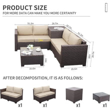 Load image into Gallery viewer, &quot;Outdoor Rattan Sectional Sofa Set with Storage Box &amp; Khaki Cushions - Stylish &amp; Durable