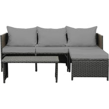 Load image into Gallery viewer, &quot;Outdoor Wicker Table &amp; Chairs Set, Rattan Sectional Sofa with Cushions, Patio Furniture