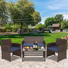 Load image into Gallery viewer, &quot;Outdoor Wicker Sofa Set with Cushions &amp; Coffee Table – Stylish Rattan Garden Furniture