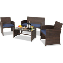 Load image into Gallery viewer, &quot;Outdoor Wicker Sofa Set with Cushions &amp; Coffee Table – Stylish Rattan Garden Furniture