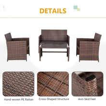 Load image into Gallery viewer, &quot;Outdoor Wicker Sofa Set with Cushions &amp; Coffee Table – Stylish Rattan Garden Furniture