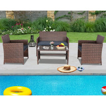 Load image into Gallery viewer, &quot;Outdoor Wicker Sofa Set with Cushions &amp; Coffee Table – Stylish Rattan Garden Furniture