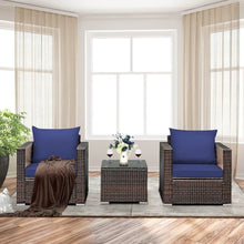 Load image into Gallery viewer, &quot;Outdoor Rattan Sofa Set: Washable Cushions &amp; Tempered Glass Tabletop, 4-Piece