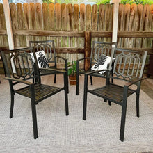 Load image into Gallery viewer, &quot;5-Piece Metal Patio Dining Set - Outdoor Garden Furniture Table &amp; Chairs