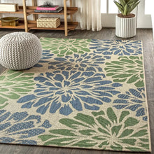 Load image into Gallery viewer, Modern Floral Weave Indoor/Outdoor Rug - Textured, Easy Cleaning, Non-Shedding