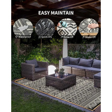 Load image into Gallery viewer, &quot;Large Reversible Outdoor Mat for Patio &amp; RV – LED Strip Lights, Waterproof Plastic Straw Rug