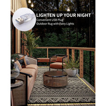 Load image into Gallery viewer, &quot;Large Reversible Outdoor Mat for Patio &amp; RV – LED Strip Lights, Waterproof Plastic Straw Rug