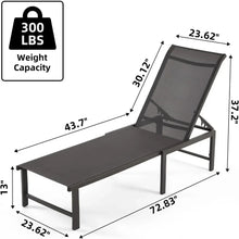 Load image into Gallery viewer, Outdoor Beach Chair - Set of 4 Aluminum Patio Reclining Chaise Lounge Chairs