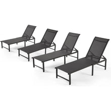 Load image into Gallery viewer, Outdoor Beach Chair - Set of 4 Aluminum Patio Reclining Chaise Lounge Chairs