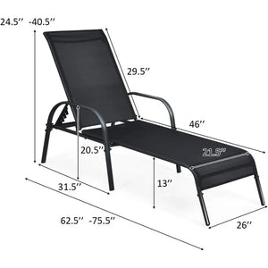 "Sturdy Steel Outdoor Recliner with 5 Adjustable Backrests - Perfect Beach Chair