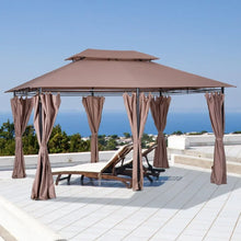 Load image into Gallery viewer, Outdoor Gazebo Canopy Tent - 10x13 FT Steel Frame, Vented Roof, Curtains, Garden